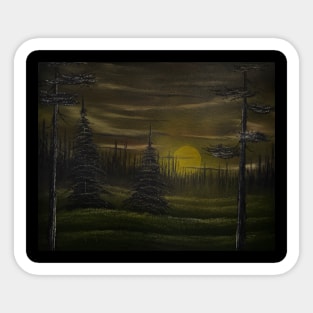 Evergreens in the Moonlight Sticker